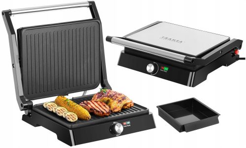  Kontaktni, panini, zložljivi električni žar Transa Electronics GrillChef srebrna/siva 2200 W