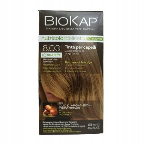  Biokap Nutricolor Delicato 8.03 svetlo naravna blond barva za lase 140 ml