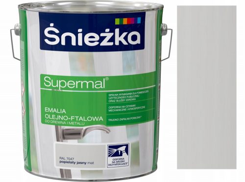 Oljno-ftalni emajl Śnieżka Supermal Grey Light 10 l