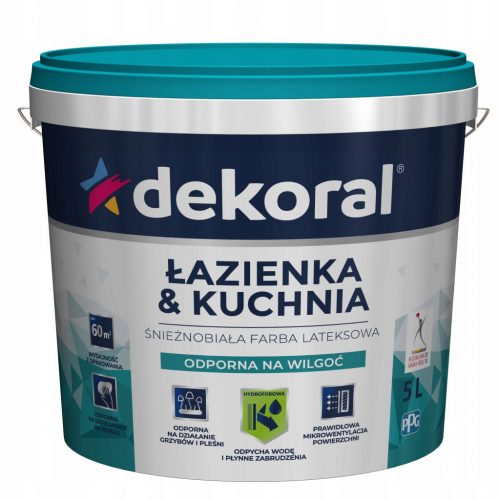  Dekoral lateks zidna barva 5 l, snežno bela mat