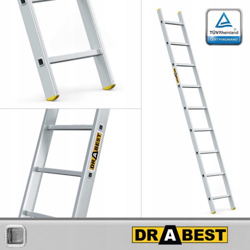 Drabest lestev 3,46 m aluminij 1 x 9 do 150 kg