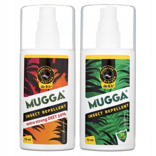  Mugga sprej za odganjanje žuželk 75 ml 104 g + Mugga Extra Strong repelent za insekte 50% DEET 75 ml