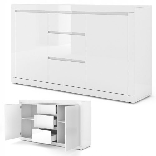  Bim Furniture Bello Bianco III predalnik 150 x 40 x 89 cm beli sijaj