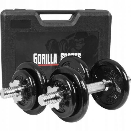  Gorilla Sports nastavljive ročice iz litega železa 2x 10 kg