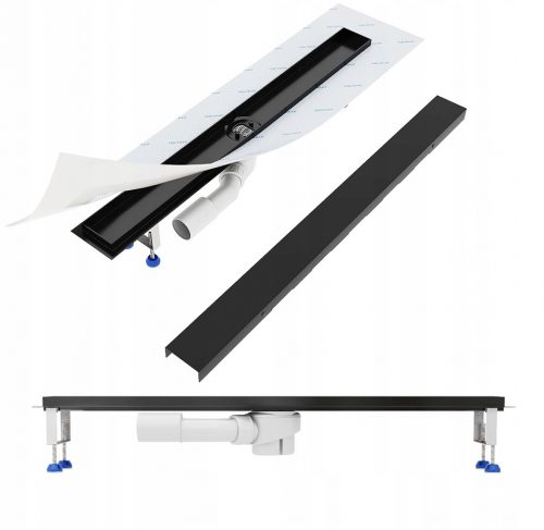 Aquabad SDS Schwarz Matt linearni odtok NIVO 80 cm