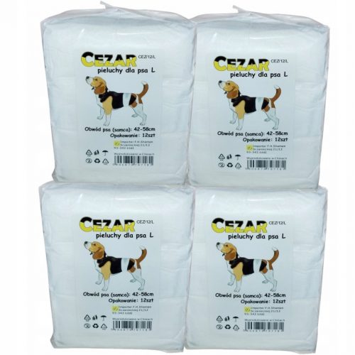  CEZAR Pampers plenice za pse L 48 kos, obseg trebuha 42-58 cm