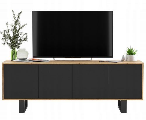  Moderna TV omarica Loft 150 cm Wotan črna MATT