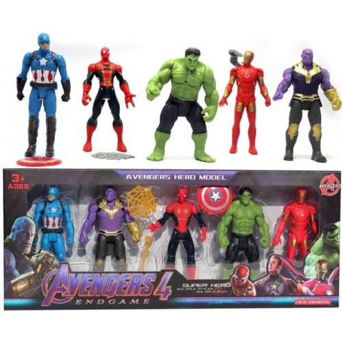  SET FIGUR AVENGERS TANOS SPIDERMAN HULK IRON