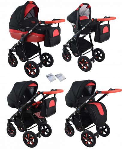  Otroški voziček 3v1 Dwarf NEXXO black RED SPORT