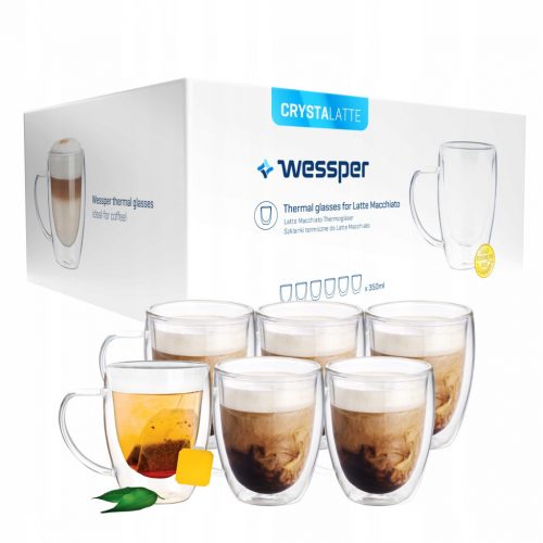  Wessper kozarci za latte 350 ml 6 kos.