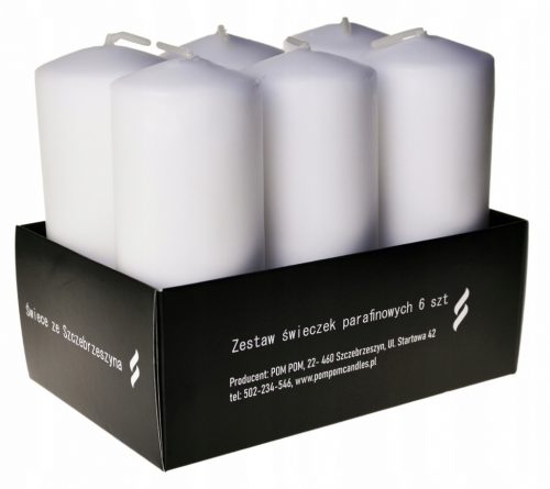  Tradicionalna neodišavljena parafinska sveča Pom Pom Candles 6 kos.