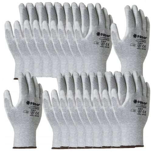  Proof rokavice ESD CARBON PROOF GLOVES velikost 9 - L 10 par