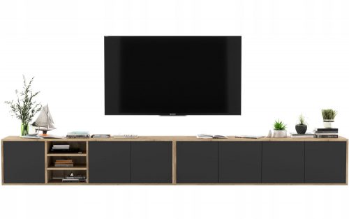  Viseče TV stojalo Loft TV komoda Black MAT 300