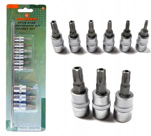  Komplet imbus ključev Jonnesway Torx z nasadnimi ključi 1/4" in 3/8" S08H23TS9S