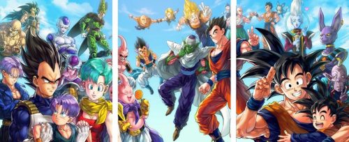  3x STENSKA SLIKA ZGODOVINA DRAGON BALL 50x70