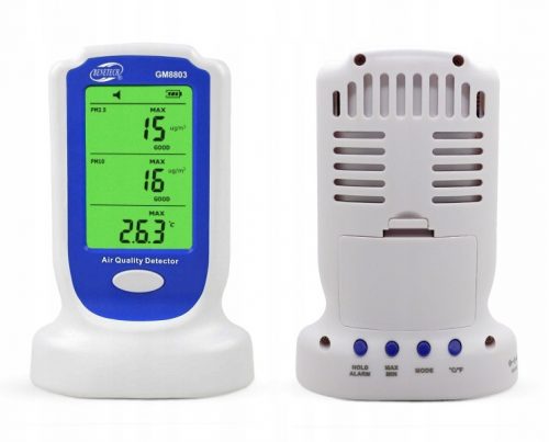 Benetech GM senzor smoga, senzor temperature in vlažnosti, zvočni alarm, svetlobni alarm, zaslon