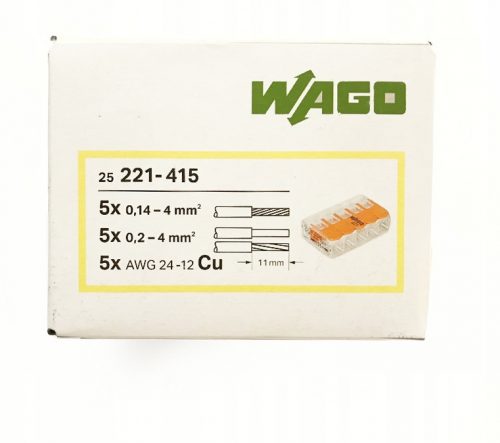 Wago 221-415 hitre spojke 0,2-4 mm²/5 25 kos.