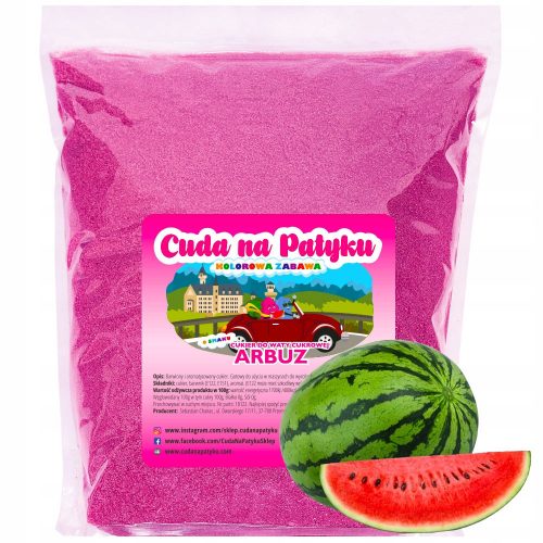  Naprava za sladko vato Čudeži na palčki Watermelon Pink Sladka vata sladkor 1 KG S roza 1 W