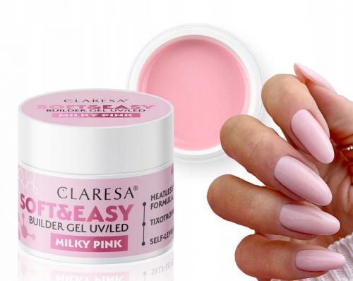  CLARESA SOFT & EASY BUILDER GEL GRADILNI GEL S TIKSOTROPIJO MLEČNO ROZA 12G