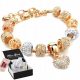  MODULARNA ZAPESTNICA GOLD heart charms GOLD