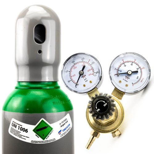  SET – PLINSKA JEKLENKA ARGON 8L (POLNA) + REGULATOR