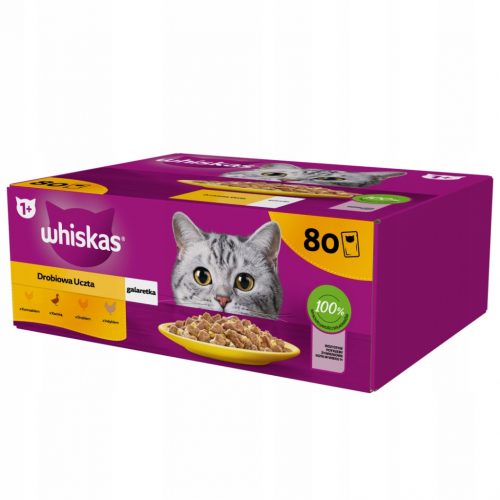  WHISKAS vrečke mačja hrana s perutnino 80x85g