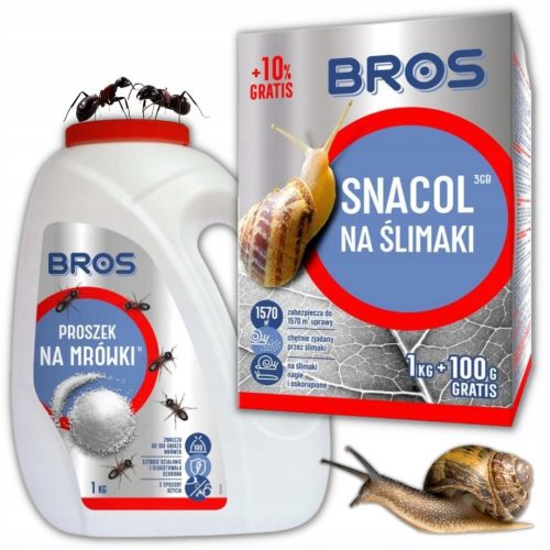  Bros Snacol odganjalec polžev 1,1 kg + Bros mravlje v prahu 1 kg 1000 ml