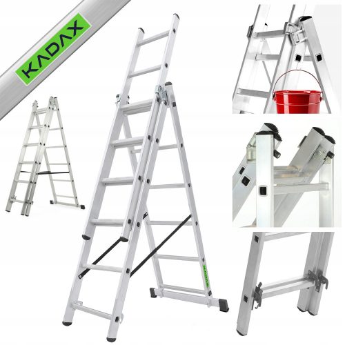 KADAX lestev 3,98 m aluminij 3 x 6 do 150 kg