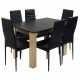  Set pravokotna miza 120 x 80 cm, raztegljiva do 120 cm + 6 stolov BM Design