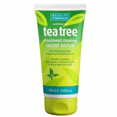  Beauty Formulas Tea Tree Blackhead Peeling Facial Scrub čistilni piling za obraz 150 ml