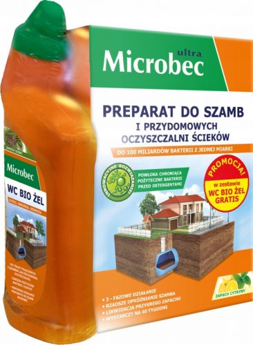  Pripravek za odpravljanje vonjav za greznice Microbec, 2 kom. + DABSTER.PL HDPE ROKAVICE ZA ENKRATNO UPORABO 2 kom