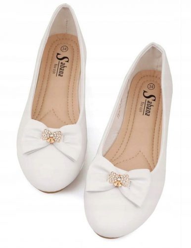  Obhajilni čevlji STYLOWY_SHOE Balerinke COMMUNION SHOES WHITE velikost 33 za deklice