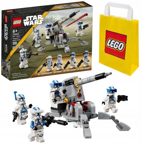  LEGO Star Wars 75345 501st Legion Clone Troopers Battle Set + LEGO papirnata vrečka 6315786 rumena 24x8x18 cm