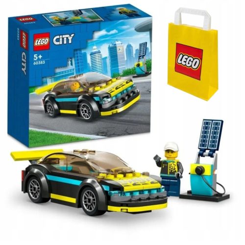  LEGO City 60383 električni športni avto + papirnata vrečka LEGO 6315786 rumena 24x8x18 cm