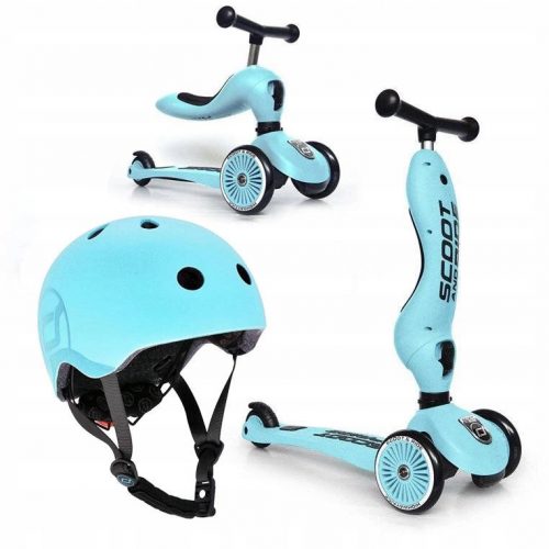  ScootAndRide Highwaykick 1 Blueberry 96352 + kolesarska čelada Scoot and Ride 96360, S/M