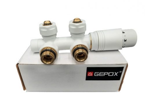 DUOPLEX SPODNJI 50 RADIATORSKI VENTIL, BEL GARNITURA