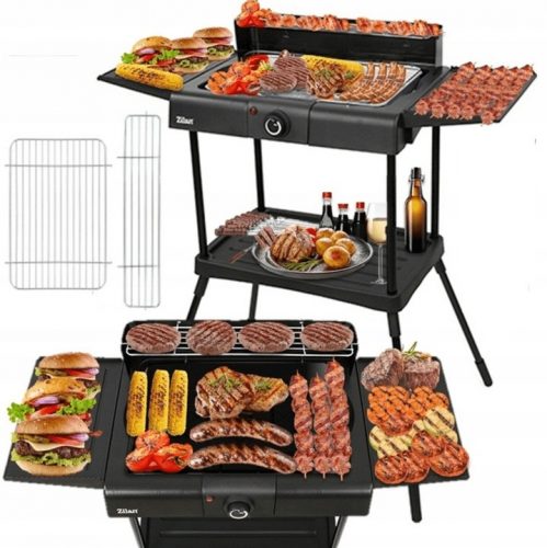  Žar, zložljivi električni žar Zilan Stand Barbecue Grill black 2400 W