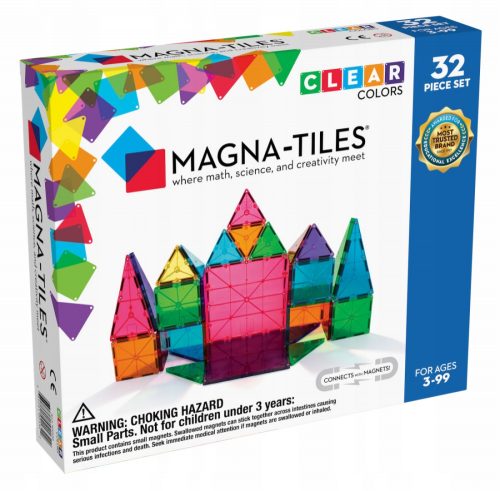  Magna-Tiles magnetne kocke, prozorne, 32 kos.