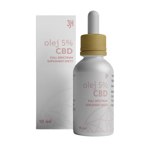  CBD konopljino olje 5% 3H CBD Oil Organic 10 ml