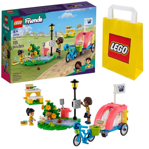  LEGO Friends 41738 Pasje reševalno kolo + LEGO papirnata vrečka 6315786 Rumena 24x8x18 cm