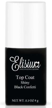  Elisium Top Coat Shiny top za hibridne lake Black Confetti 9 g