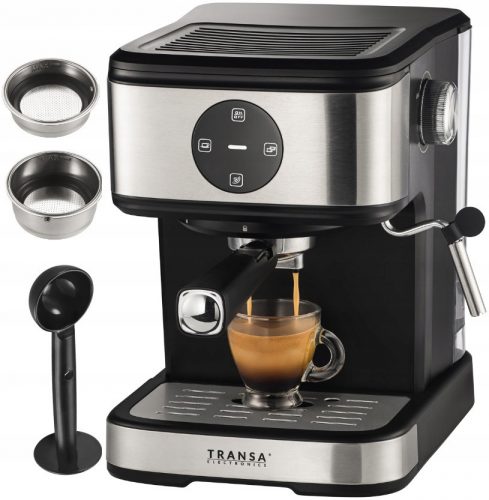  Transa Electronics Baristoline 1100 W espresso aparat s portafiltrom, srebrno/siv