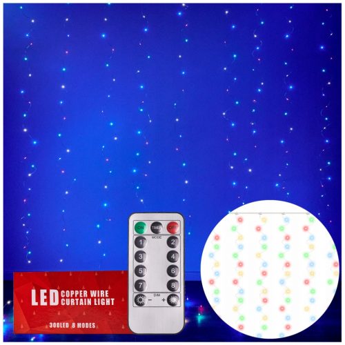  LED KARNISE ŽICE 3x3m 300LED večbarvne