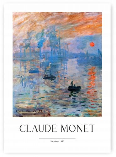 Plakat CLAUDE MONET SUNRISE POSTER B2 50x70 #290 kos brez okvirja 50 x 70 cm