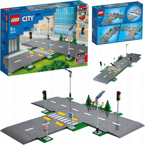  LEGO 60304 Ulične ploščice Cestne tablice Znaki uličnih križišč