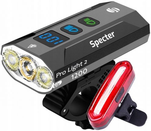  Kolesarska luč Spectre ProLight2 1200 lm USB + Kolesarska luč Spectre YQ-Y19 120 lm baterija