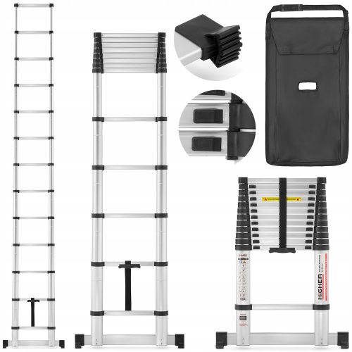 Višja lestev 5,1 m aluminij 1 x 1 do 150 kg