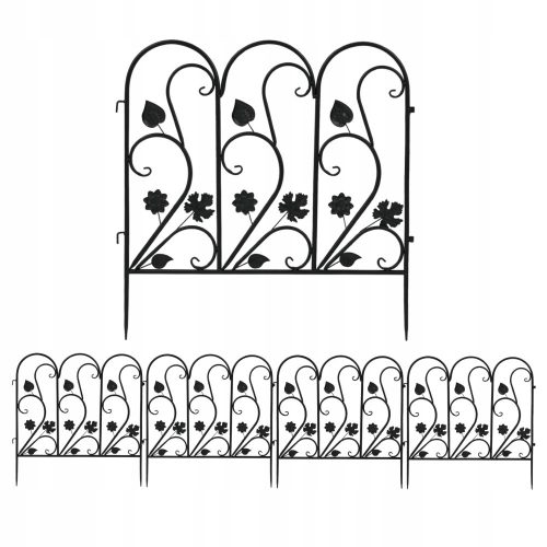 5 panelna trpežna kovinska vrtna ograja 62 cm