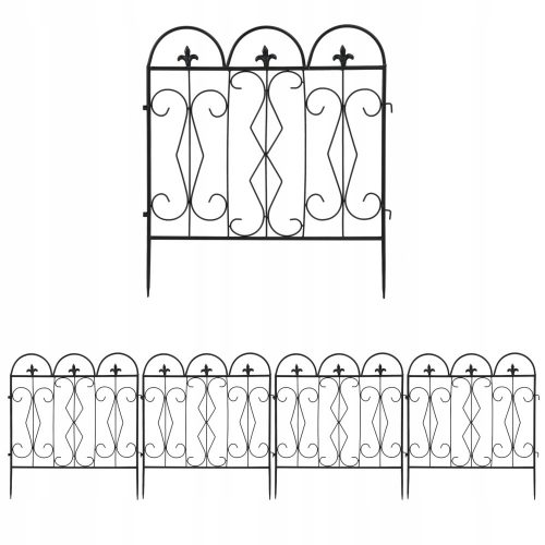 5 panelna trpežna kovinska vrtna ograja 60 cm