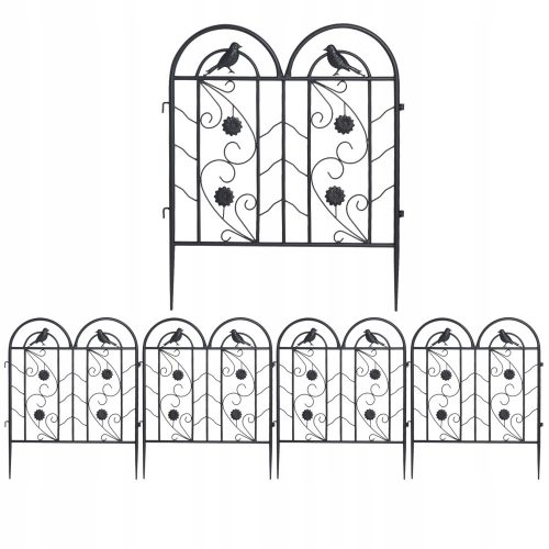 5 panelna trpežna kovinska vrtna ograja 65 cm